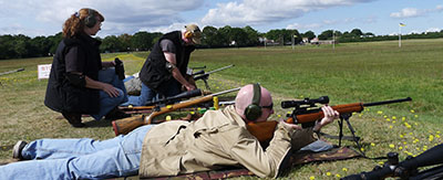 Rifle shooting on Century range at Bisley
